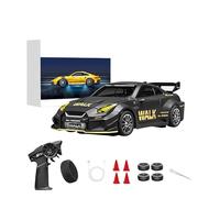 TENIREALX 1:43 Scale RC Drift Car D43-02 2.4GHz Full Proportional 4WD Alloy Racing Car with Gyro, 20KM/H High Speed Adjustable Speed with Silent Bearings & LED Lighting