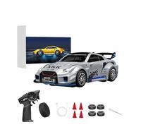 TENIREALX 1:43 Scale RC Drift Car D43-02 2.4GHz Full Proportional 4WD Alloy Racing Car with Gyro, 20KM/H High Speed Adjustable Speed with Silent Bearings & LED Lighting