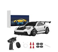 TENIREALX 1:43 Scale RC Drift Car D43-02 2.4GHz Full Proportional 4WD Alloy Racing Car with Gyro, 20KM/H High Speed Adjustable Speed with Silent Bearings & LED Lighting