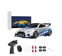 TENIREALX 1:43 Scale RC Drift Car D43-02 2.4GHz Full Proportional 4WD Alloy Racing Car with Gyro, 20KM/H High Speed Adjustable Speed with Silent Bearings & LED Lighting