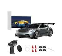 TENIREALX 1:43 Scale RC Drift Car D43-02 2.4GHz Full Proportional 4WD Alloy Racing Car with Gyro, 20KM/H High Speed Adjustable Speed with Silent Bearings & LED Lighting