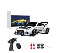 TENIREALX 1:43 Scale RC Drift Car D43-02 2.4GHz Full Proportional 4WD Alloy Racing Car with Gyro, 20KM/H High Speed Adjustable Speed with Silent Bearings & LED Lighting