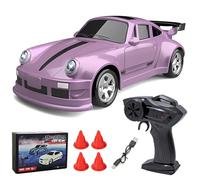 TENIREALX 1: 64 Scale Desktop RC Drift Car, 15Km/h 4WD High Speed RTR Mini Racing Drifting Car with LED Lights, 2.4G Remote Control Racing Vehicles Hobby Gift for Adults