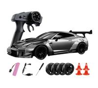 TENIREALX 4WD 1:20 RC Drift Car High-Speed Racing Vehicle with LED Lights for GTR R35 Type-2 Drift Car, 20+ km/h, 2.4G Remote Control Hobby Gift for Adult