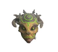 TENIREALX Forest Spirit Elf Mask for Adults, Realistic Green Latex Masquerade Costume Props Demon Scary Halloween Cosplay Mask