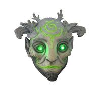 TENIREALX Forest Spirit Elf Mask for Adults, Realistic Green Latex Masquerade Costume Props Demon Scary Halloween Cosplay Mask