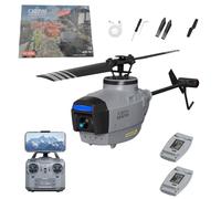 TENIREALX RC ERA C127AI RC Helicopter for Adults, Black Hornet 4CH Single-Rotor Brushless Motors Optical Flow Positioning, Altitude Hold RTF Military Aircraft