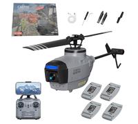 TENIREALX RC ERA C127AI RC Helicopter for Adults, Black Hornet 4CH Single-Rotor Brushless Motors Optical Flow Positioning, Altitude Hold RTF Military Aircraft