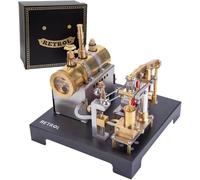 TENIREALX RETROL SE-01 Full Metal Steam Engine Kit, 84PCS Stationary Beam Steam Engine That Works with Horizontal Boiler & Centrifugal Regulator for Adults Science Enthusiasts Hobbyists