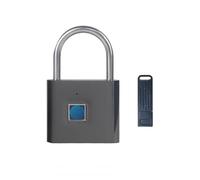TenixLox Fingerprint Padlock with Emergency Key, IP66 Waterproof Smart Padlock,Biometric High Security Lock for Gym Locker, Shed Locker, Storage Units, Luggages, Suitcases