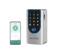 TenixLox Smart Key Lock Box,Fingerprint Lock Box with Tuya APP and Password,Built-in Doorbell Outdoor Key Safe Wall Mounted,Suitable for House Keys Rental Properties (Silver)