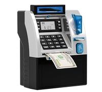 Tenkaybox Smart ATM Piggy Bank,Children's intelligent storage cabinet safe,Digital Display & Coin Bill Slot - Fun Financial Learning For Adult, and The Ability to Save Both Coins and Bill(Black)