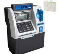 Tenkaybox, Tenkaybox Smart ATM Piggy Bank, Gaffin ATM Saving Piggy Bank, Electronic Money Saving Bank with Password, Digital Display & Coin Bill Slot (Black)