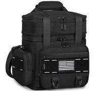 TENKIST Expandable Tactical Lunch Box, Large Insulated Lunch Cooler Bag Heavy Duty Leakproof Lunch Pail for Men Adults Work Office Outdoor Picnic Trips,16L,Black