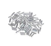 Tenlacum 1.0mm-1.5mm Inside Diameter Fishing Wire Leader Crimps Single Barrel Crimping Sleeves Aluminum Tube Connector Fishing Tackle Kit(100 Pieces) (1.5mm)