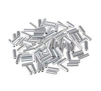 Tenlacum 1.0mm-1.5mm Inside Diameter Fishing Wire Leader Crimps Single Barrel Crimping Sleeves Aluminum Tube Connector Fishing Tackle Kit(100 Pieces) (1.0mm)