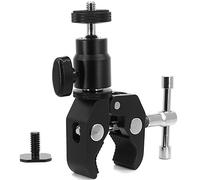 Tenlacum Ball Head Clamp Camera Ball Mount Clamp w/ 1/4"-20 Tripod head Hot Shoe Adapter and Cool Super Clamp