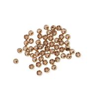 Tenlacum Gold 2.3mm - 3.8mm Brass Beads for Fly Tying Brass Bead Head (50/100 pieces) (3.3mm 50pcs)