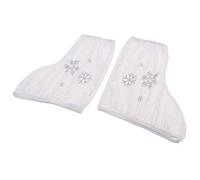 Tenlacum Ice/Figure/Roller Skate Boots Shoes Cover Protecting Tool with Snowflake Image, White, Black (2 pieces) (White-S,as described)