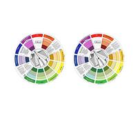 Tenlacum Portable Coloring Matching Guide Color Wheel Mixing Chart for Blending Tool Hair Beauty Cosmetic Color Matching Tool (2 peces)