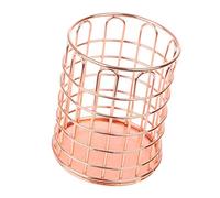 Tenlacum Wire Mesh Desktop Pen Pot Holder, Desk Organizer Brush Holder, Plated - Durable, 2 Colors (Rose Gold)