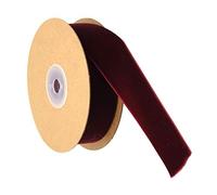 Tenlacum Yards 1inch Width Single Faced Soft Velvet Ribbon Rolls for Handmade Wedding Party Favours Christmas Decorations Fashion Accessories Jewelry Making (Burgundy)