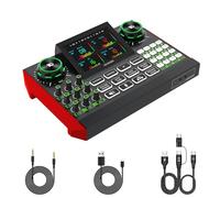 Tenlamp G9 Live Sound Card - RGB Gaming Audio Mixer with Audio Interface, Compatible with Personal Mobile Phones and Computers for Live Streaming and Content Creation
