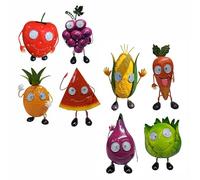 TENLITE 1 x Solar Wobbly Eyes Garden Ornaments - Metal Novelty Fruit & Vegetable Figurines with LED Lights | Fun Outdoor Decor for Patio, Yard, or Lawn - Assorted Designs - (FRUIT + VEGGIES)