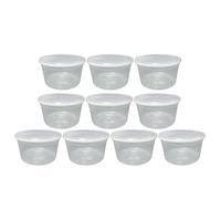 TENLITE 10 Pack Clear Round Airtight Food Storage Containers - Stylish BPA-Free Plastic Boxes For Meal Prep, Bento Cakes, Snacks & Takeaway - Stackable, Microwave & Freezer Safe - (4000ml (4Litre))