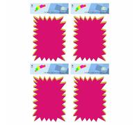 TENLITE [120 PCS] - Rectangular 15 x 20cm Fluorescent Starburst Signs Star Shaped Neon Flash Stars to Boost Sales 5 Assorted Colour Price Tags Great for Study Revision or Retail Store Grocery Shop
