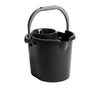 TENLITE 16L Litre Mop Bucket With Removable Wringer and Easy Grip Carry Handle Pouring Spout Deluxe Floor Cleaning Bucket For Commercial and Household - (Midnight Greyish, 16L Mop Bucket)