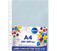 TENLITE 200 x A4 Clear Plastic Punched Pockets - Filing Wallets & Sleeves, Multi-Punched Folders for Ring Binders & Lever Arch Files, Transparent Poly Pockets for Office & School