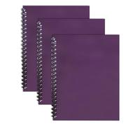 TENLITE (3 Pack A4 Spiral Notebook - Elegant Purple Twin Wire Bound Journal with Hard Cardboard Cover, 140 Lined Pages - Stylish & Durable Writing Pad for School, Office, Work, or Personal Notes