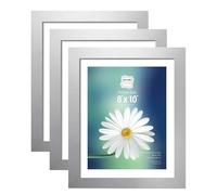 TENLITE 3-Piece Frame Set - Stylish SILVER Colour Frames with Glass Front For Versatile Wall-Mountable & Freestanding Display, Perfect For Home or Office Décor - (SILVER, 8" x 10" Inch)