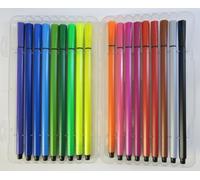 TENLITE 36 Pcs Washable Fibre Pens/Felt Pens Set for Art & Craft, Drawing & School Supplies - Washable Pens