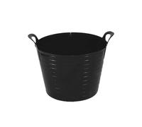 TENLITE 40 Litre Large Plastic Storage Bucket - PACK OF 3 | Multi Purpose Bucket For Home & Garden (40L Black Flexi Tub)