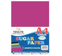 TENLITE 400 Sheets of A4 Sugar Paper in 5 Bright Assorted Colours, Great for Kids DIY Arts & Crafts, Drawing, Painting & Scrap Booking 29.7 x 21.00 cm Sheet Size.