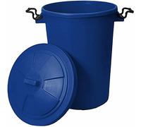 TENLITE 50 Litre Extra Large Heavy Duty Plastic Bin Dustbin Storage Unit with Locking Lid for Home and Garden Rubbish (Blue)