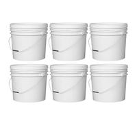 TENLITE (6 Pack) - 16L Heavy Duty White Bucket with Lid and Metal Handle - Strong Plastic Tub for Plaster Mixing Paint Brewing Cleaning Gardening Water Storage and Everyday DIY Essentials