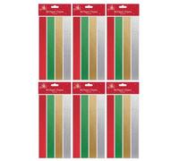 TENLITE 6 Packs - Christmas Foil Paper Chains - 80Links DIY Garland Kit in Red, Green, Gold & Silver | Easy Peel & Seal Festive Decorations for Xmas Tree, Home, School, Office & Party Craft Activities