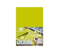 TENLITE 60 Sheets Neon A4 Card - 250gsm Thick Fluorescent Craft Cardstock - Bright Colours for Arts & Crafts, Origami, DIY Projects, Sketching, Scrapbooking & Decorations - (Yellow)