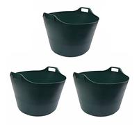 TENLITE 75L Extra large Garden flexi tub (Set of 3) storage robust bucket/Multipurpose flexible Container (Green)