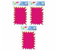 TENLITE [90 PCS] - Rectangle 15cm x 20cm Neon Fluorescent Stars Assorted Colours Eye Catching Star Burst Sale Signs Tags, Promotion Price Label for Revision/Retail Store Grocery Shop Party Favors