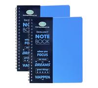 TENLITE A4 Bright Blue Notebook Set - 2 Pack of Premium Poly-Cover Notebooks, 140 Pages Each - Twin Wire Bound, Durable & Vibrant - Ideal For School, Office, Study, or Gifts