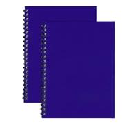 TENLITE A4 Lined Notebook - Elegant Blue Hard Cover, Twin Wire Spiral Bound, 140 Page Writing Pad for Daily Notes, School, Work & Office - Durable & Vibrant Stationery