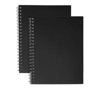 TENLITE A4 Notebook - Twin Wire Spiral Bound Lined Notepad with Hard Cardboard Cover, 140 Ruled Pages - Durable A4 Writing Pad for School, Office, Work, Journaling & Gift Use - (BLACK)