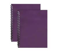 TENLITE A4 Notebook - Twin Wire Spiral Bound Lined Notepad with Hard Cardboard Cover, 140 Ruled Pages - Durable A4 Writing Pad for School, Office, Work, Journaling & Gift Use - (PURPLE)