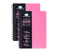 TENLITE A5 Notebook 2 Pack - Elegant Pink Twin-Wire Bound with 140 Lined Pages, 68 GSM Paper - Durable Poly Covers - Stylish & Functional Writing Pads for School, Office, Daily Notes & Gift Ideas