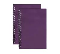 TENLITE A5 Notebooks - 2 Pack Lined Notepads with 140 Ruled Pages, Twin Wire Bound, Hard Purple Cardboard Covers - Durable Writing Pads for School, Office, Work, Journaling, Daily Notes & Planning