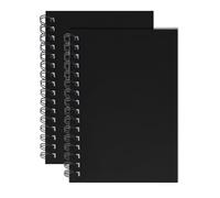 TENLITE A5 Spiral Notebooks (2 Pack) - Elegant Colour Lined Notepads with Hard Covers & 140 Pages Each - Durable Twin Wire Journals for School, Office & Daily Notes - (BLACK)